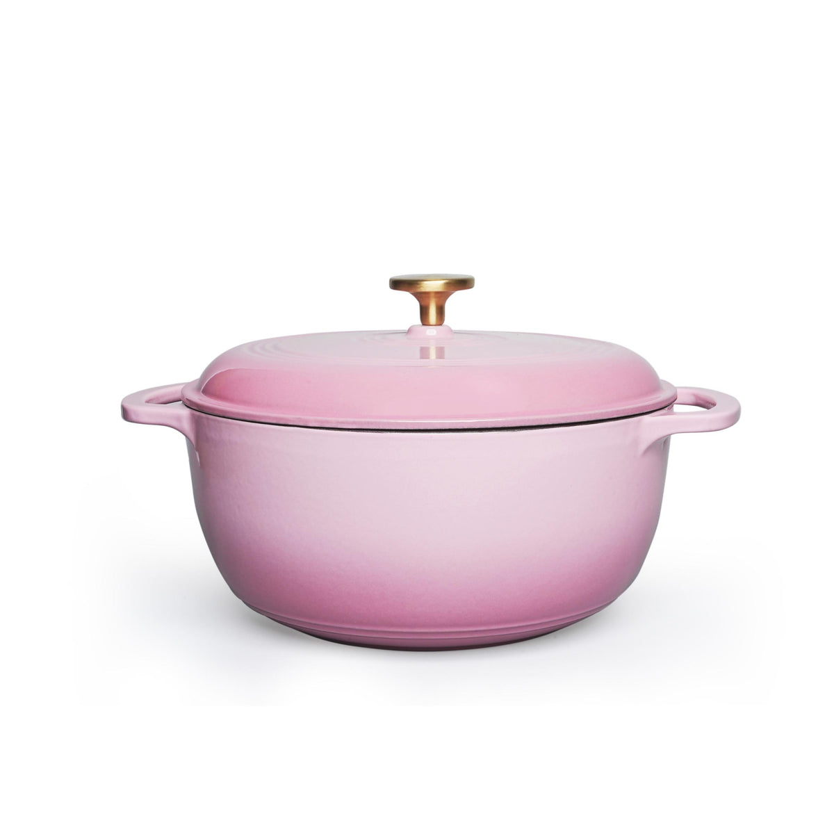 VAV GET 6QT Enameled Cast Iron Round Dutch Oven, Family Style Heavy-Duty Pre-Seasoned Cookware, Healthy & Safe Non-Stick, Oven & Stovetop Safe – Pink