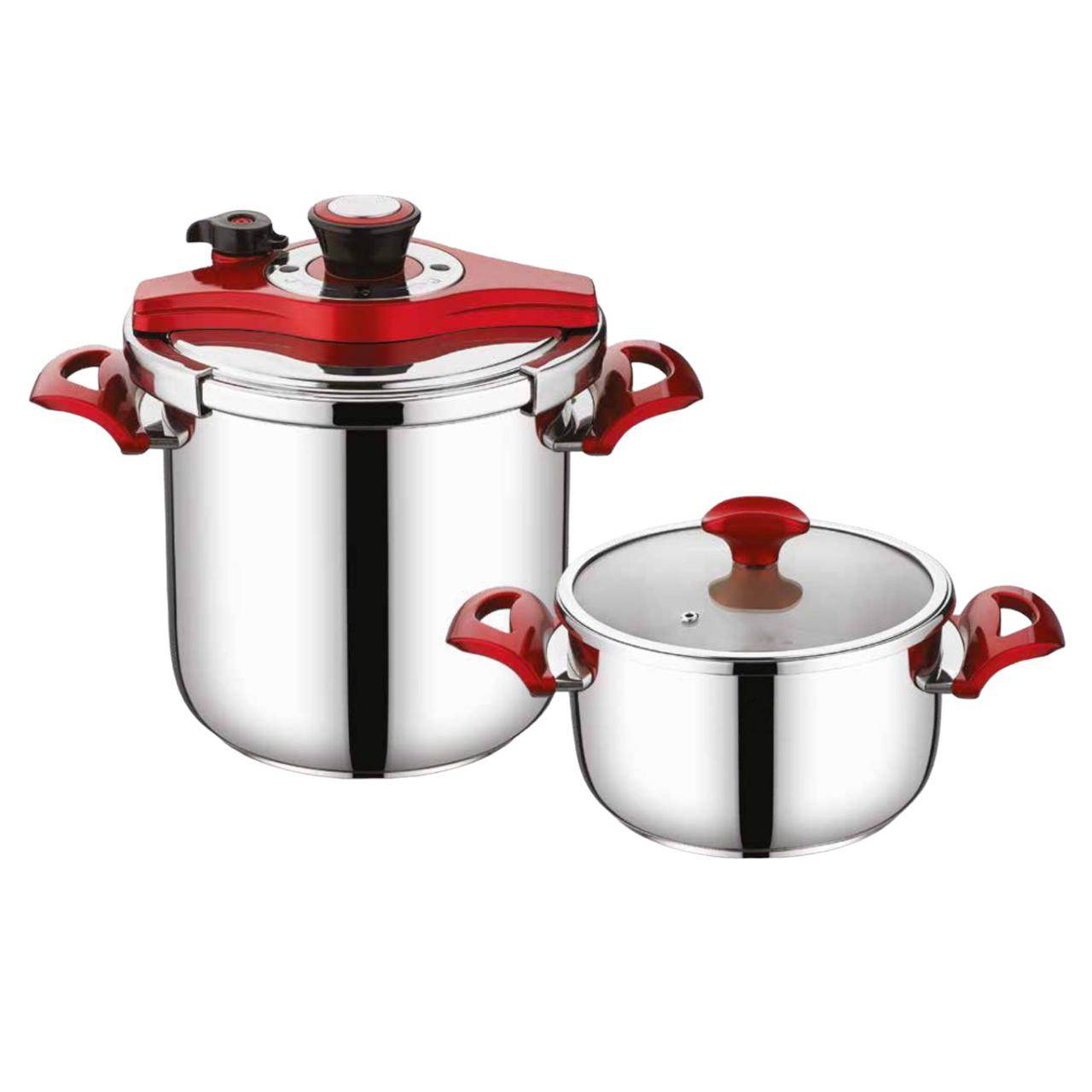 Pressure Cookware 4+7Lt Set. Made In Turkey Red