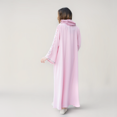 crepe abaya, printed abaya, modern abayas in uae, floral design abayas in uae