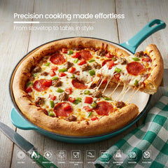 VAV GET Healthy and Safe Non-Stick Enameled Cast Iron 8-Piece Dutch Oven Cookware Set. Includes: 24cm Dutch Oven Fry Pan, Dutch Oven Crepe Pan, 18cm, 21cm, and 24cm Dutch Ovens with Lids.