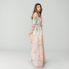 abayas for women, printed abayas in uae, modern abaya, floral design abaya in uae