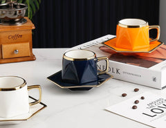 V A V 12-Piece Porcelain Coffee Cups (200 cc = 200 ml) & Saucers Set For 6 people