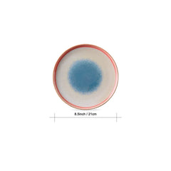 VAV GET 4-Piece Diet Safe Deep Stoneware Feature Dinnerware Plates Set. Service for 4 includes: 4-pieces 21cm / 8.5inch Dinner Plates.