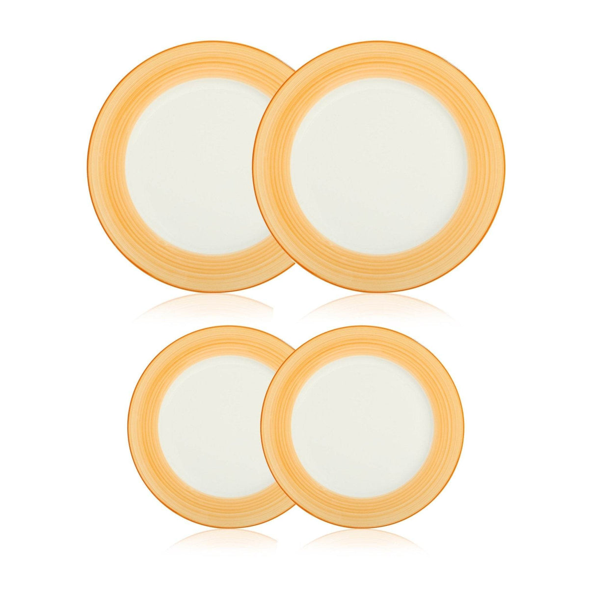 VAV GET 4-Piece Gradual Change Pattern Dinnerware Plates Set. Service for 2 includes: 2-pieces 27cm / 10.55inch Dinner Plates, 2-pieces 23cm / 9inch Appetizer Plates.