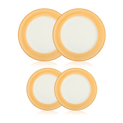 VAV GET 4-Piece Gradual Change Pattern Dinnerware Plates Set. Service for 2 includes: 2-pieces 27cm / 10.55inch Dinner Plates, 2-pieces 23cm / 9inch Appetizer Plates.