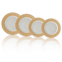 VAV GET 4-Piece Gradual Change Pattern Dinnerware Plates Set. Service for 2 includes: 2-pieces 27cm / 10.55inch Dinner Plates, 2-pieces 23cm / 9inch Appetizer Plates.