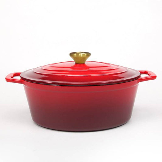 VAV GET Enameled Cast Iron Oval Casserole Dish with Lid - 4.25 Quart Enamel Oval Cookware Pot - Enameled Cast Iron Dutch Oven with Lid.