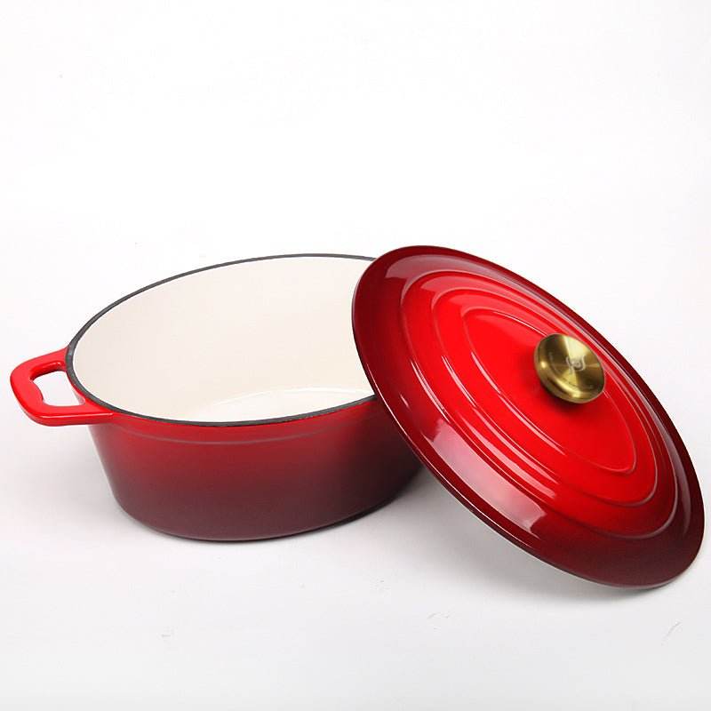 VAV GET Enameled Cast Iron Oval Casserole Dish with Lid - 4.25 Quart Enamel Oval Cookware Pot - Enameled Cast Iron Dutch Oven with Lid