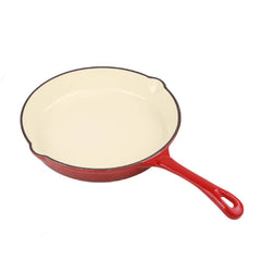 VAV GET Healthy and Safe, Non-Stick Cast Iron Dutch Oven Fry Pan, 25.5x41.5cm / 10x16.3Inch – Red