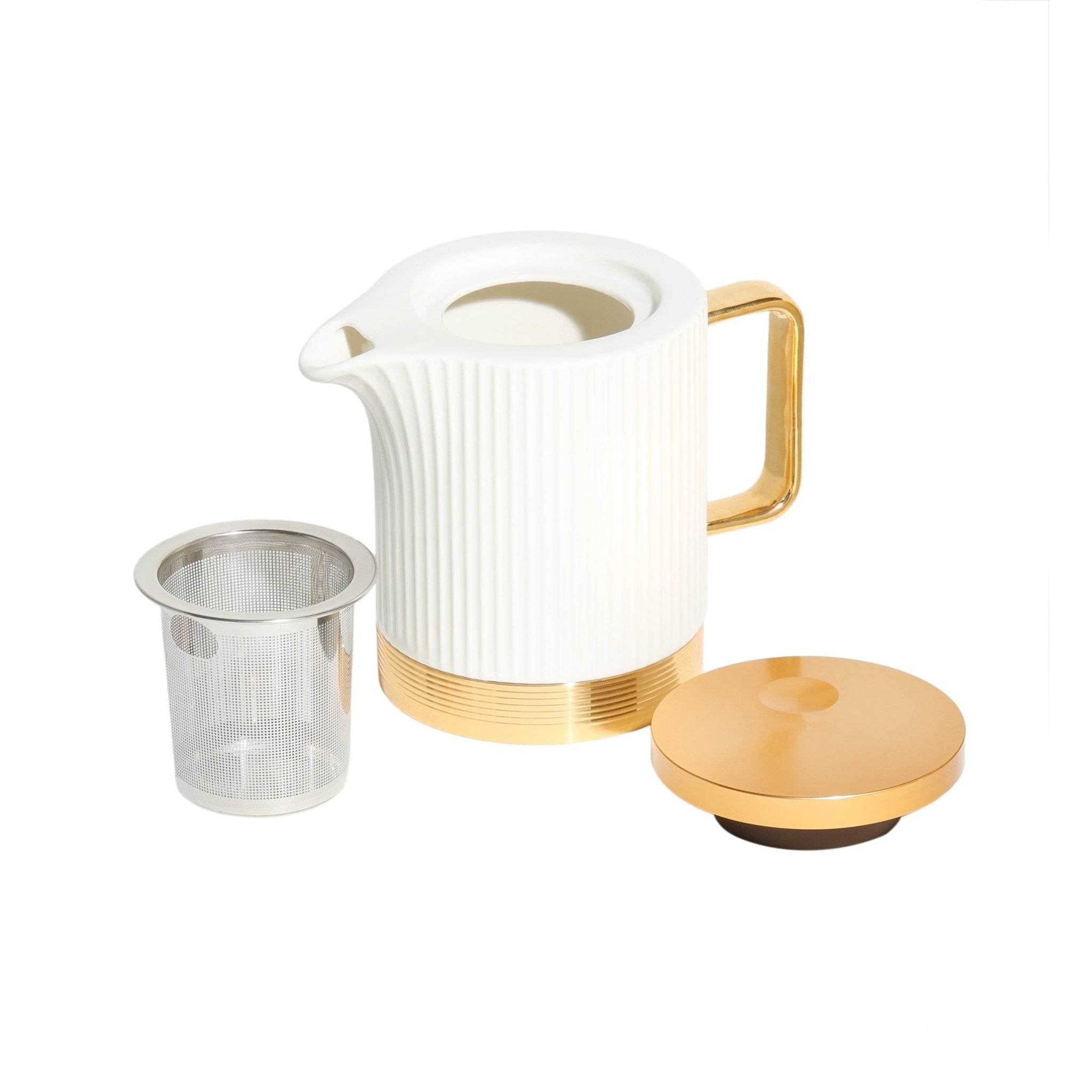 VAV GET Porcelain 16-Pieces Coffee and Tea Cups Set. 6 Cups (90 cc = 90 ml) & 6 Saucers Set + 1 Tray + 1 Coffee Pot (600cc)+ 1 Sugar Pot (200cc) + 1 Creamer (200cc) for 6 people.