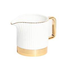 VAV GET Porcelain 16-Pieces Coffee and Tea Cups Set. 6 Cups (90 cc = 90 ml) & 6 Saucers Set + 1 Tray + 1 Coffee Pot (600cc)+ 1 Sugar Pot (200cc) + 1 Creamer (200cc) for 6 people.