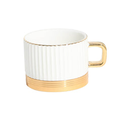 VAV GET Porcelain 16-Pieces Coffee and Tea Cups Set. 6 Cups (90 cc = 90 ml) & 6 Saucers Set + 1 Tray + 1 Coffee Pot (600cc)+ 1 Sugar Pot (200cc) + 1 Creamer (200cc) for 6 people.