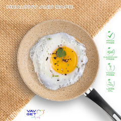 VAV GET Premium Granite 8-PCS Cookware Set, Healthy, Safe, Eco-Friendly, Non-Stick, Durable. Set includes: 26cm Deep and Shallow Casseroles, 18cm Sauce, 26cm Fry and 28cm Grill Pans with Lids.