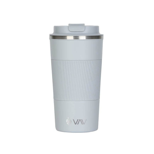 VAV GET Travel Coffee Mug Stainless Steel Vacuum Ice and Hot Drinks Insulated Tumbler for Home Office Outdoor Works Light Grey