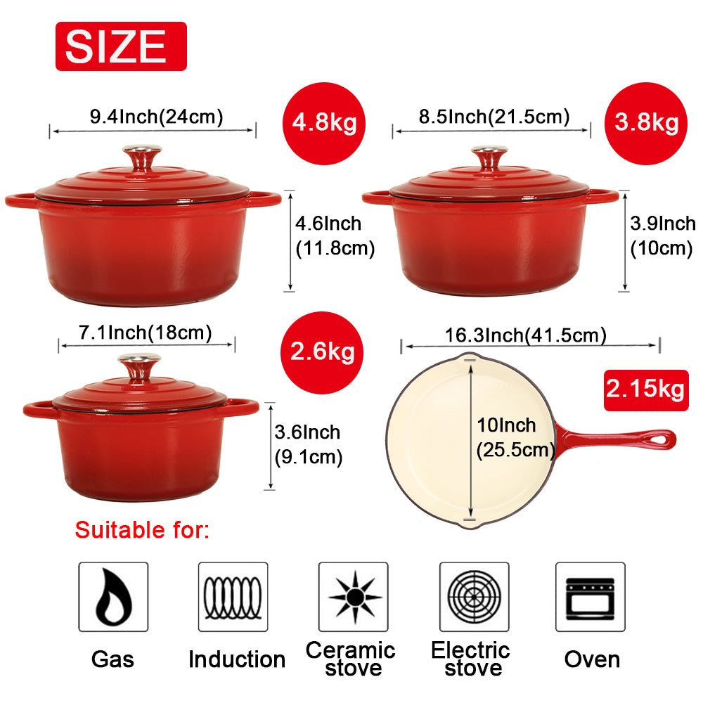 Dutch Oven Cookware 9-PCS SET - V A V GET