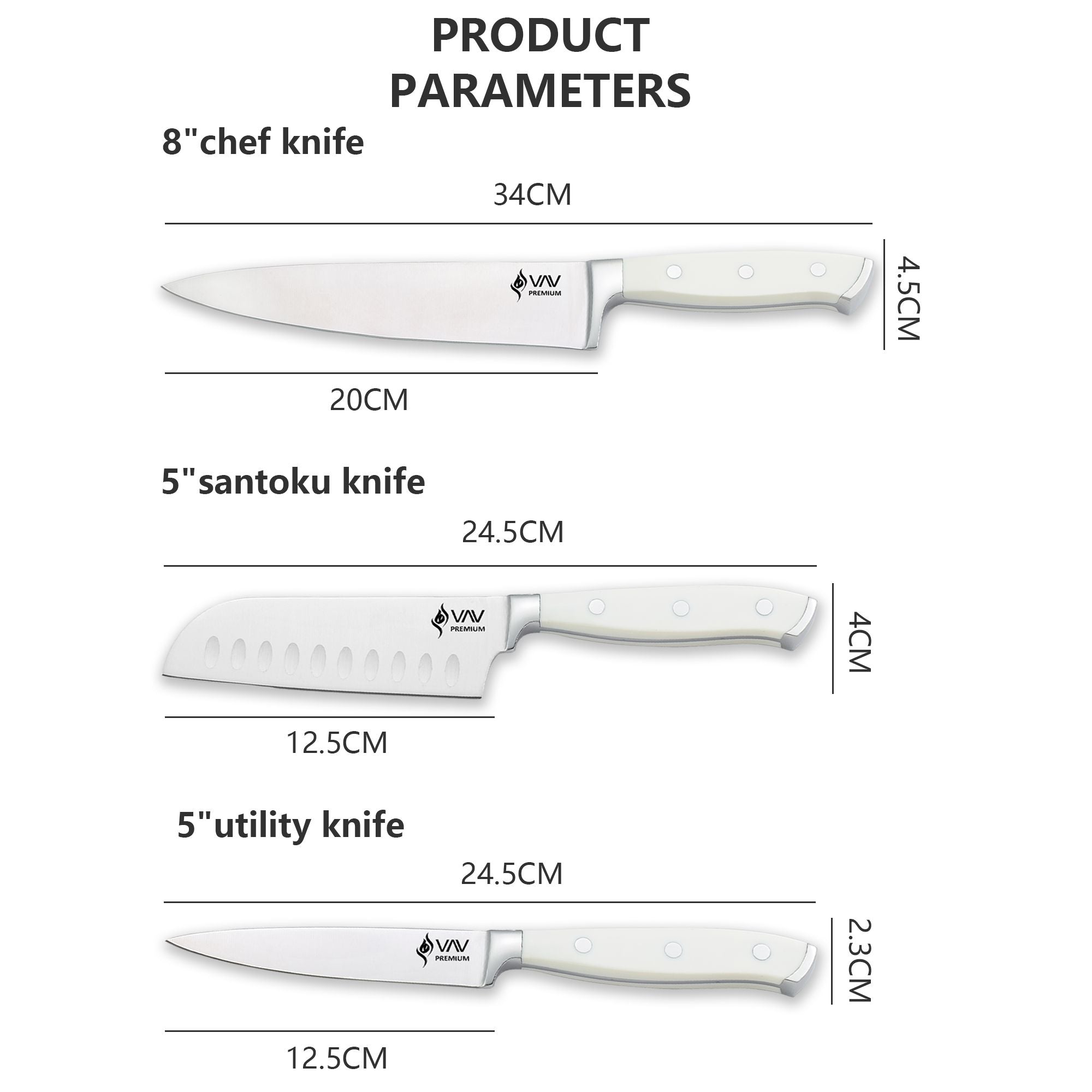 Premium Knives 3-Pcs Set - V A V GET