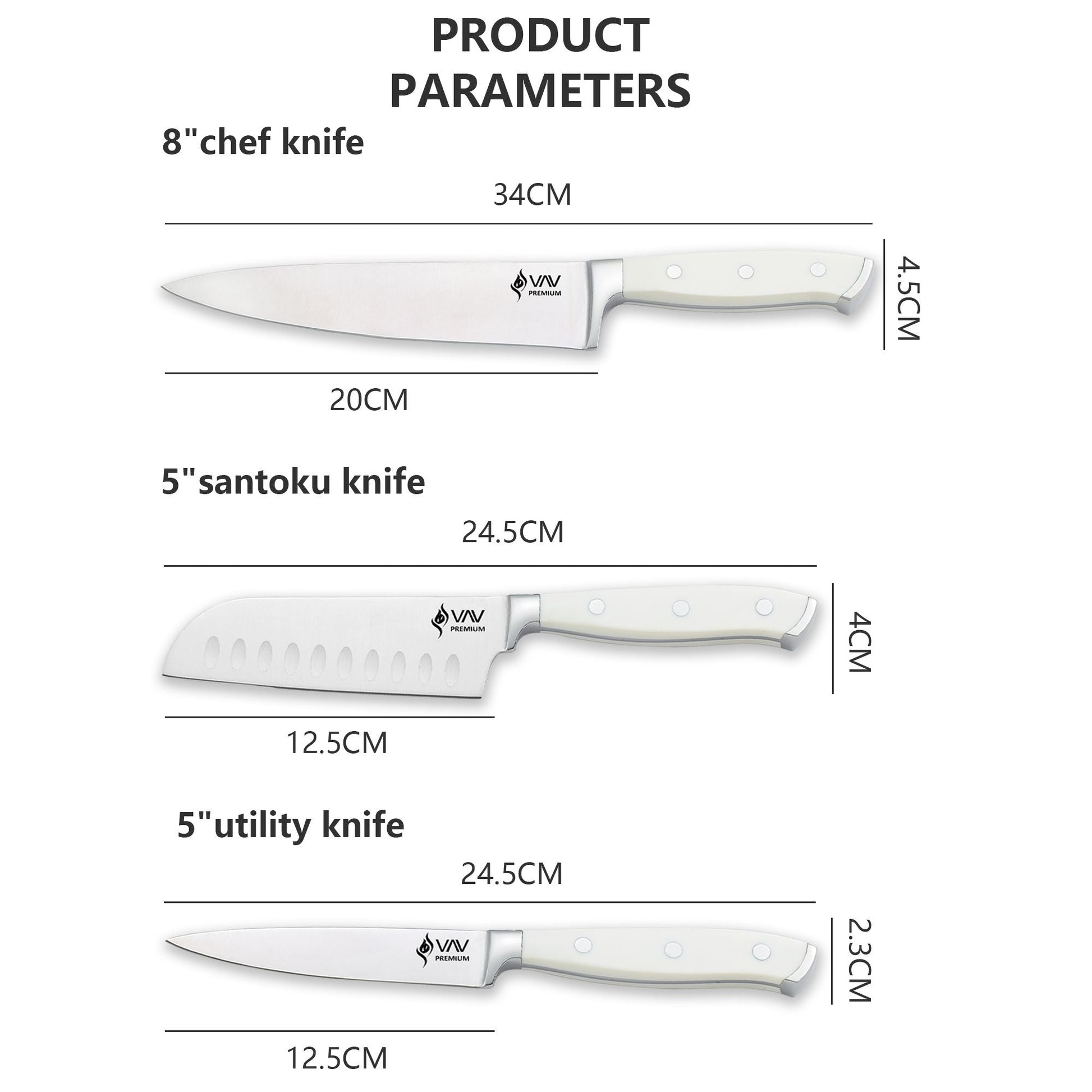 Premium Knives 3-Pcs Set - V A V GET