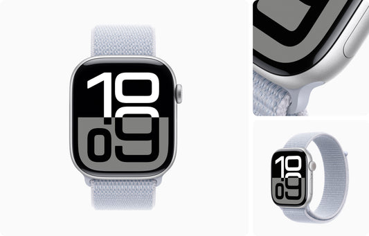 Apple Watch Series 10 GPS – 42mm & 46mm Smartwatch with Jet Black Aluminium Case and Black Sport Band – Fitness Tracker, ECG App, Always-On Retina Display