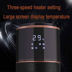 Gratus Tower Heaters 2000W with 3D flame effect, 3 speed settings, LED display, one button operation, Auto cut off, 1 Year warranty, Model-GPFH2002TC